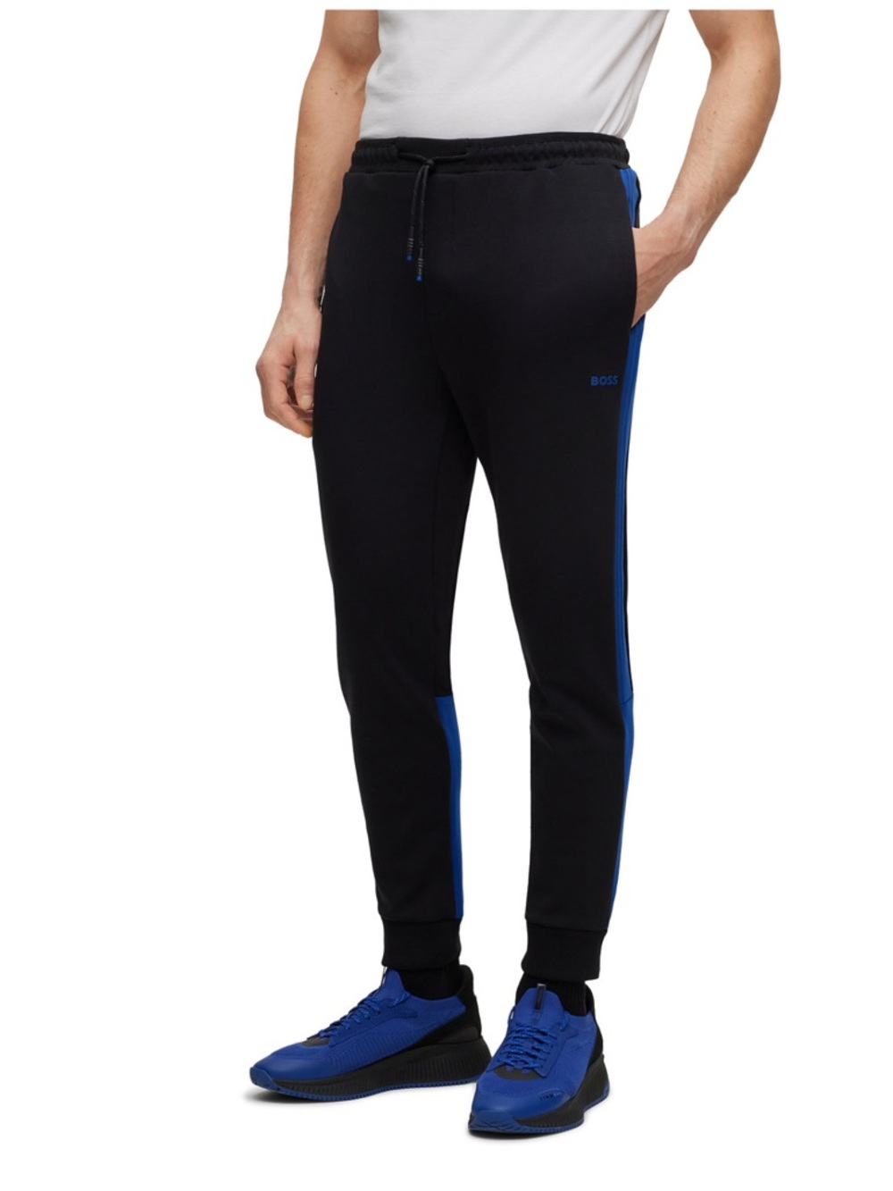 Hugo Boss men’s side – stripe tape, tracksuit, bottoms. size medium